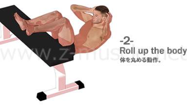 腹筋運動（クランチ）：体を丸める動作